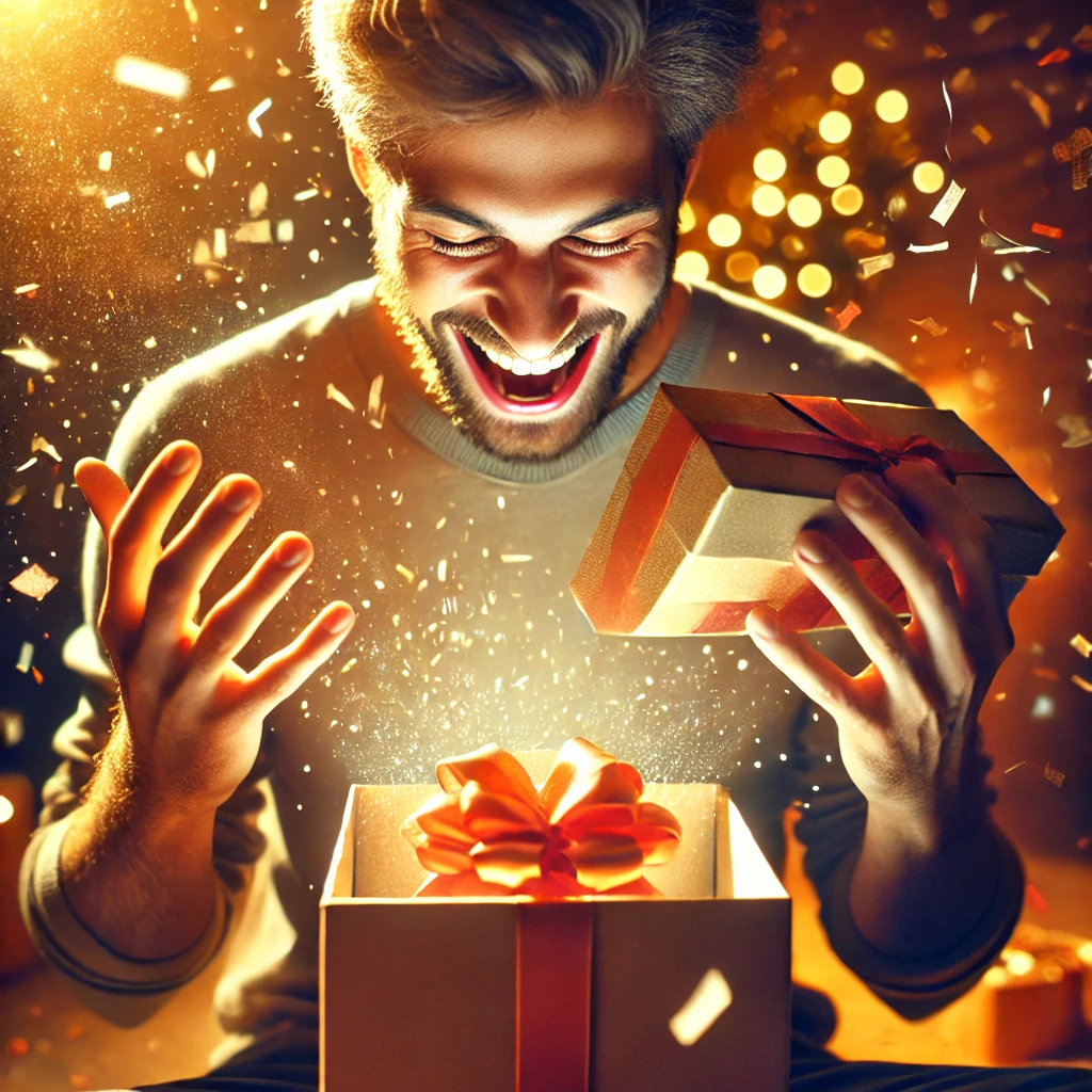 Joyful Unwrapping Moment